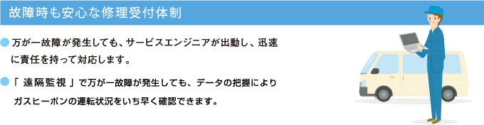 故障時も安心な修理受付体制