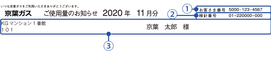 検針票（ガスご使用量のお知らせ）の見方