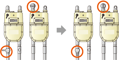 ガスメーターのガス栓が閉まっていませんか？